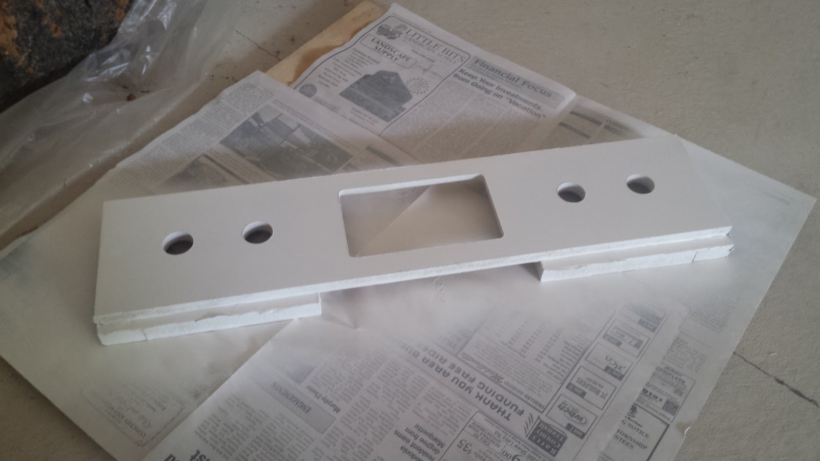 Arcade administration panel with white primer applied